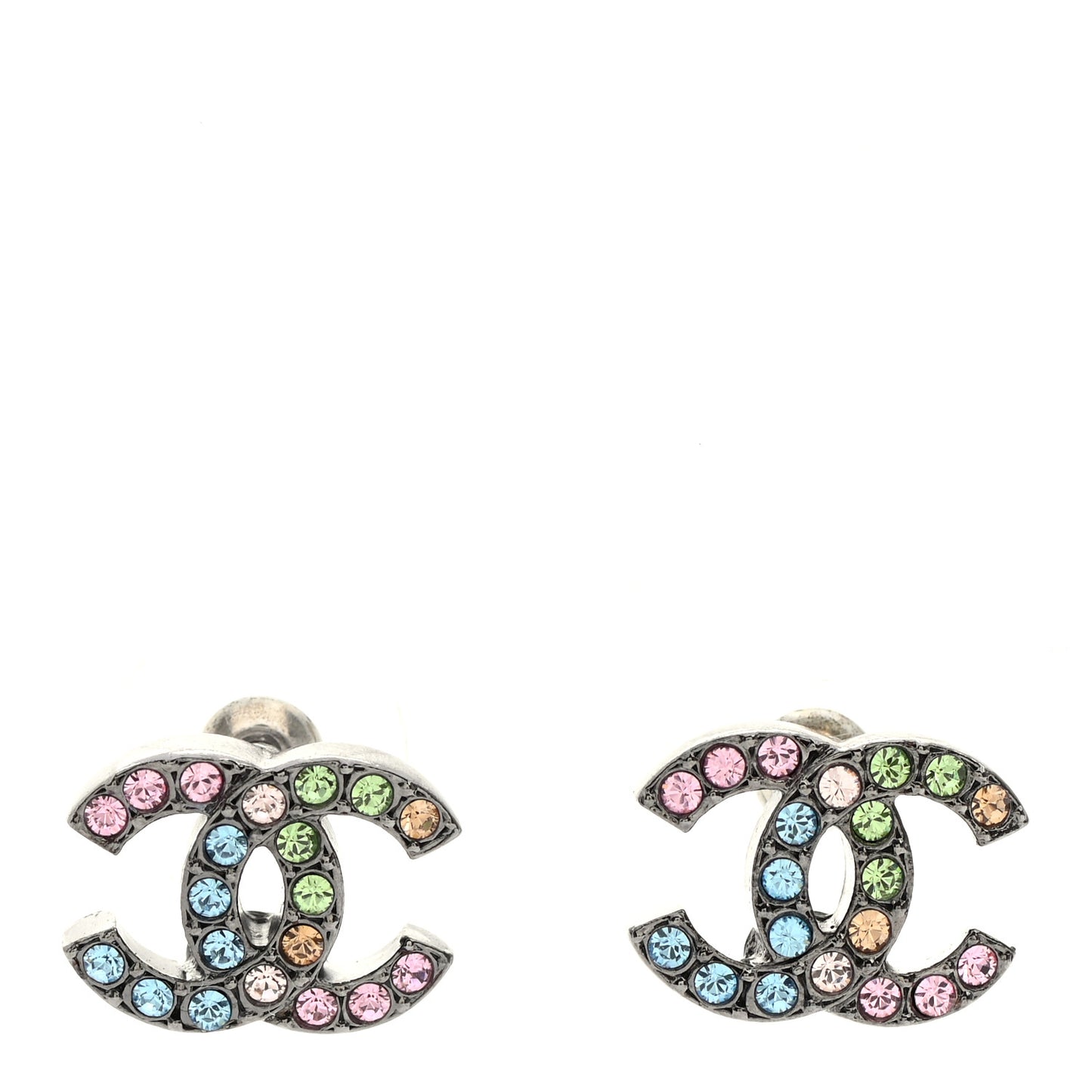 Ruthenium Crystal CC Earrings Multicolor