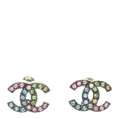 Chanel Ruthenium Crystal CC Earrings Multicolor 1 of 5