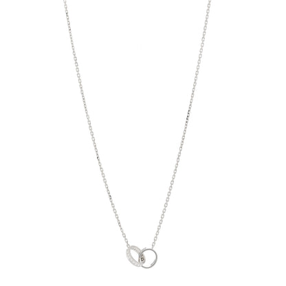 Cartier 18K White Gold Diamond Interlocking LOVE Necklace 1 of 6