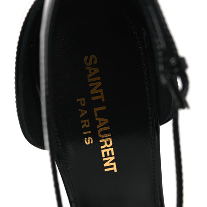 Saint Laurent Patent Calfskin Opyum 110 Sandals 38 Black 9 of 11