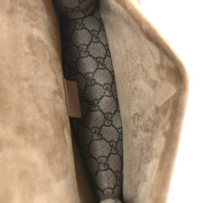 Gucci GG Supreme Monogram Suede Crystal Small Dionysus Shoulder Bag Beige Ebony Taupe 5 of 10