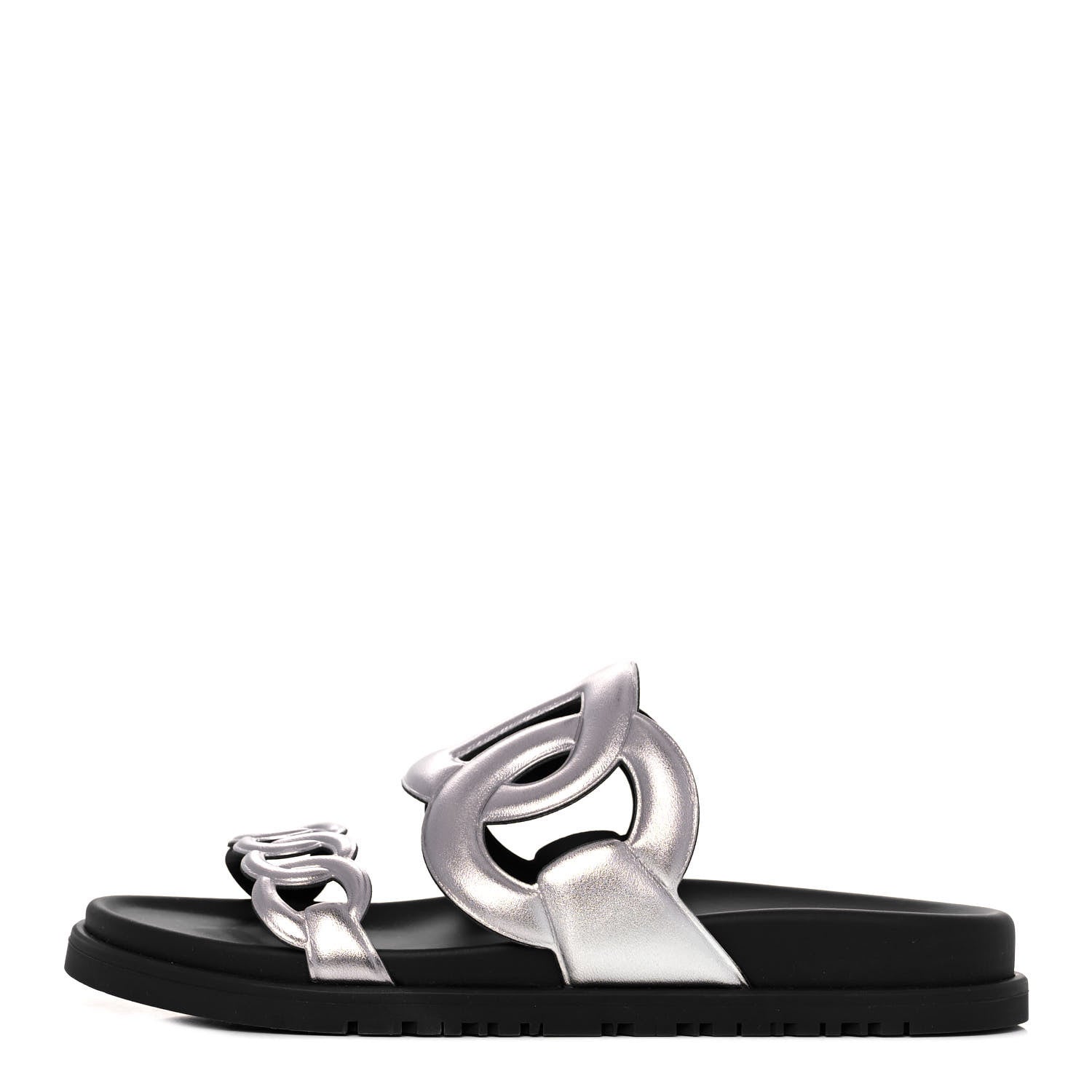 Hermes Nappa Extra Sandals 37 Gris Argent 1 of 9
