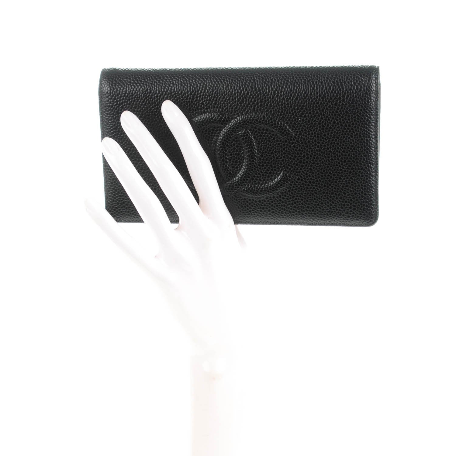 Chanel Caviar Timeless CC Yen Wallet Black 2 of 7