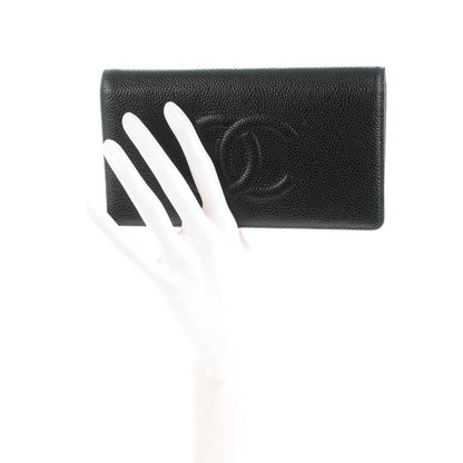 Chanel Caviar Timeless CC Yen Wallet Black 2 of 7