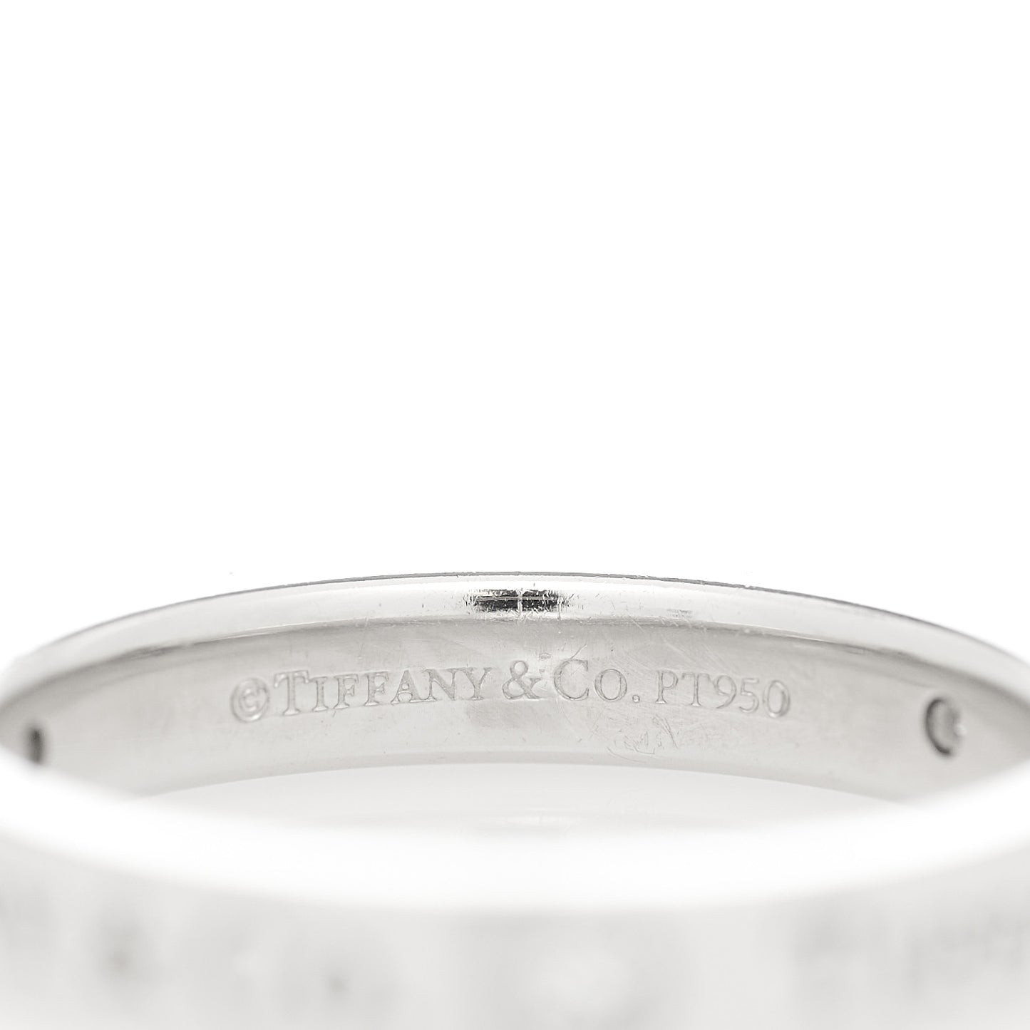 Platinum Diamond Logo Band Ring 49 5