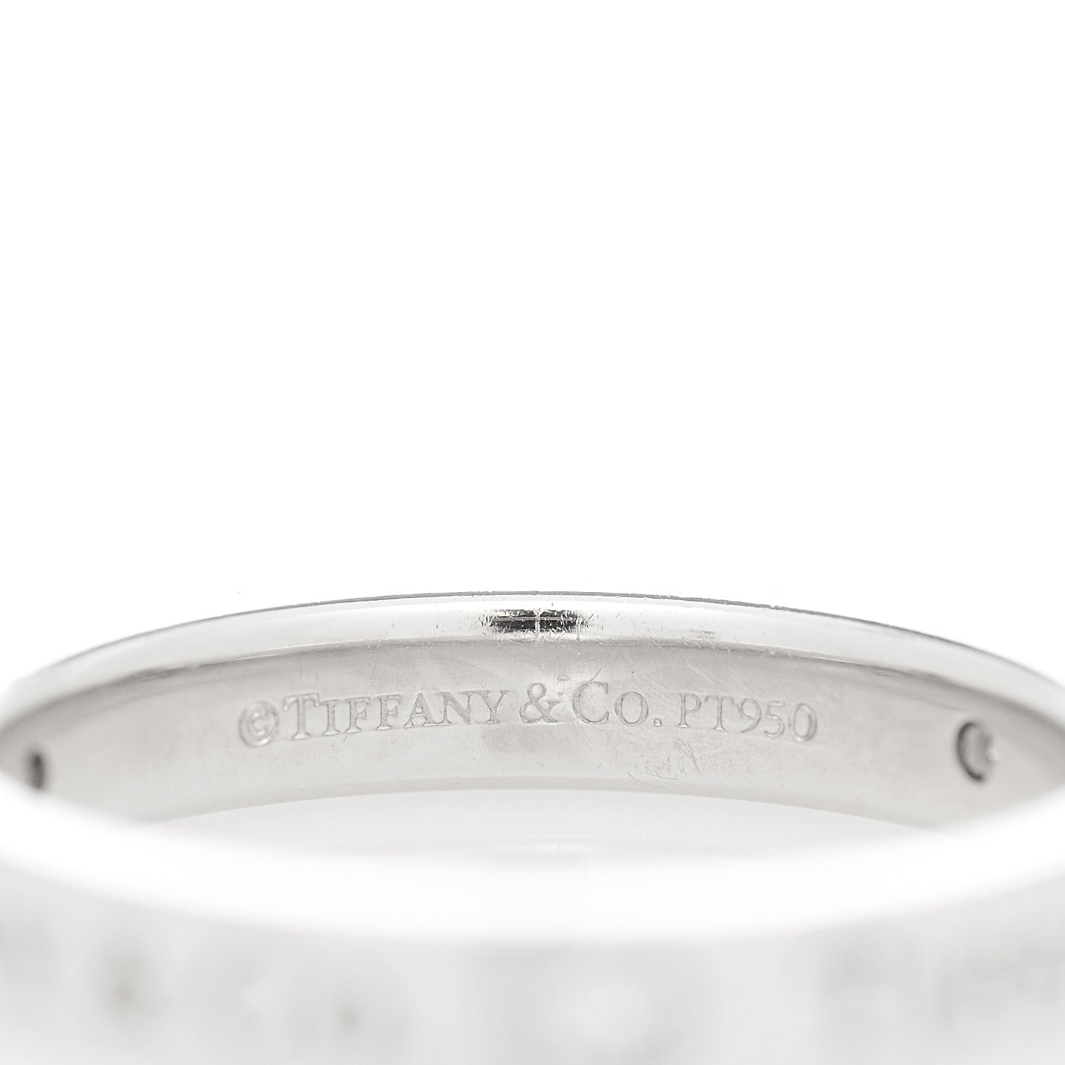 Tiffany Platinum Diamond Logo Band Ring 49 5 4 of 4