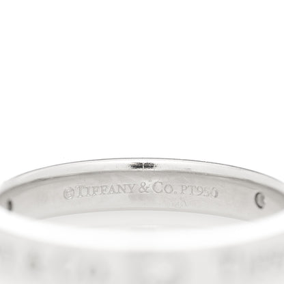Tiffany Platinum Diamond Logo Band Ring 49 5 4 of 4
