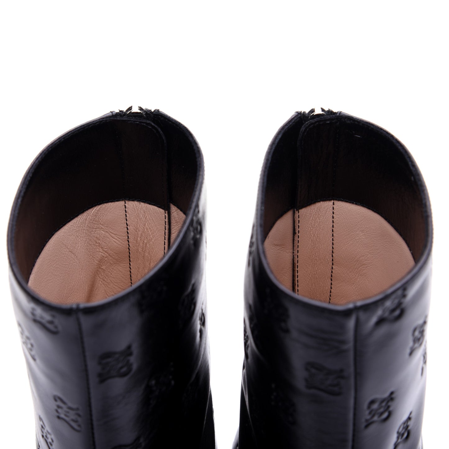 Vitello Karligraphy Embossed FFreedom Ankle Boots 39 Black