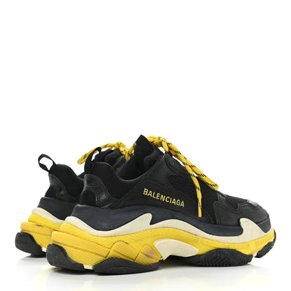 Balenciaga Fabric Mesh Womens Triple S Sneakers 37 Black Yellow 4 of 15