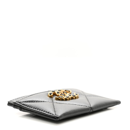 Chanel Lambskin Quilted Chanel 19 Card Holder Black 4 of 9