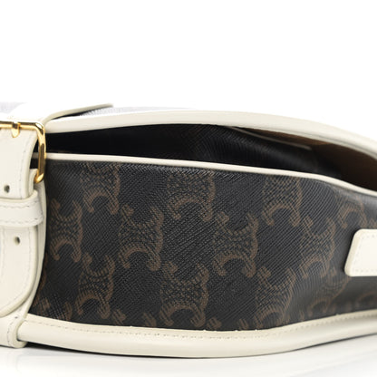 Celine Triomphe Canvas Medium Folco Bag White 8 of 11