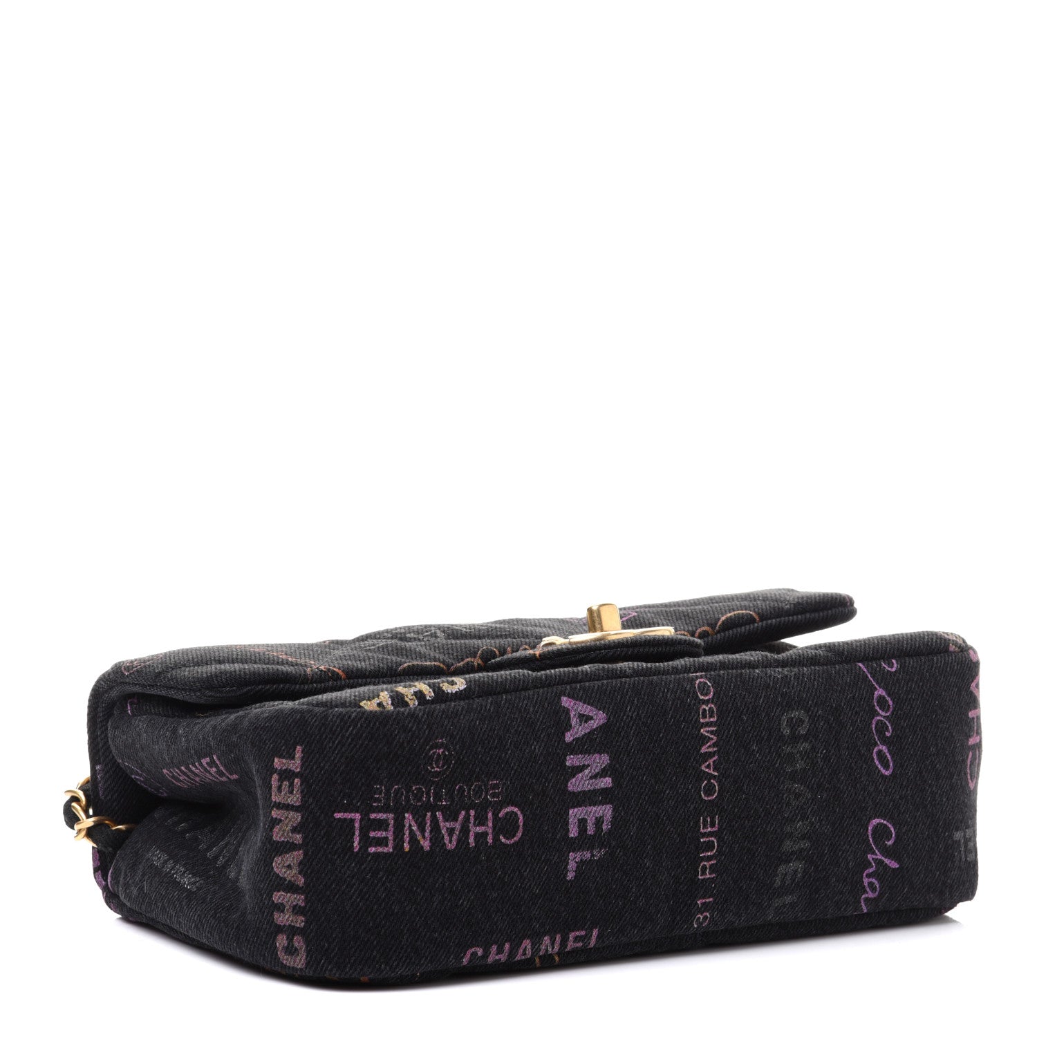 Chanel Denim Quilted Denim Mood Mini Rectangular Flap Black Multicolor 4 of 13