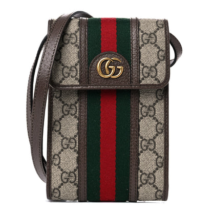 Gucci GG Supreme Monogram Web Mini Ophidia Crossbody Bag Beige New Acero 2 of 10