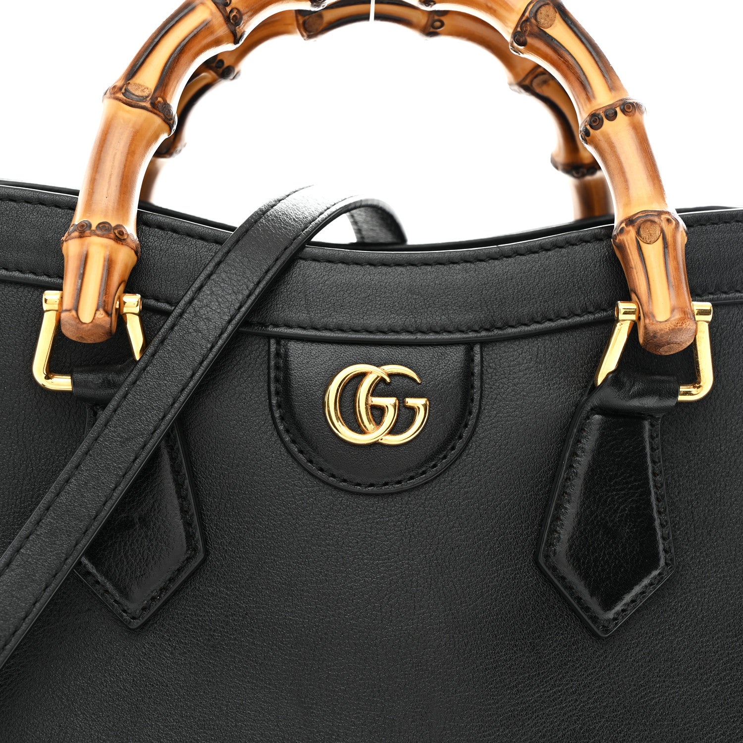 Gucci Calfskin Small Diana Tote Bag Black Yellow Fluo 15 of 21