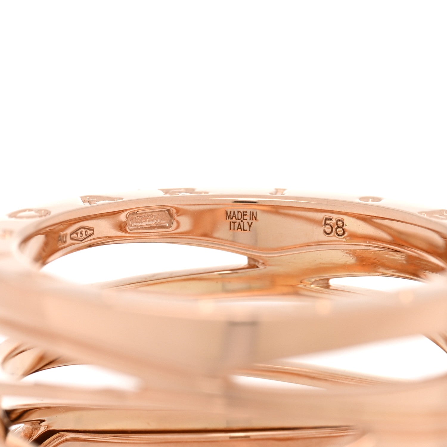 Bulgari 18K Rose Gold B.Zero1 Legend Four-Band Ring 58 8.5 4 of 4