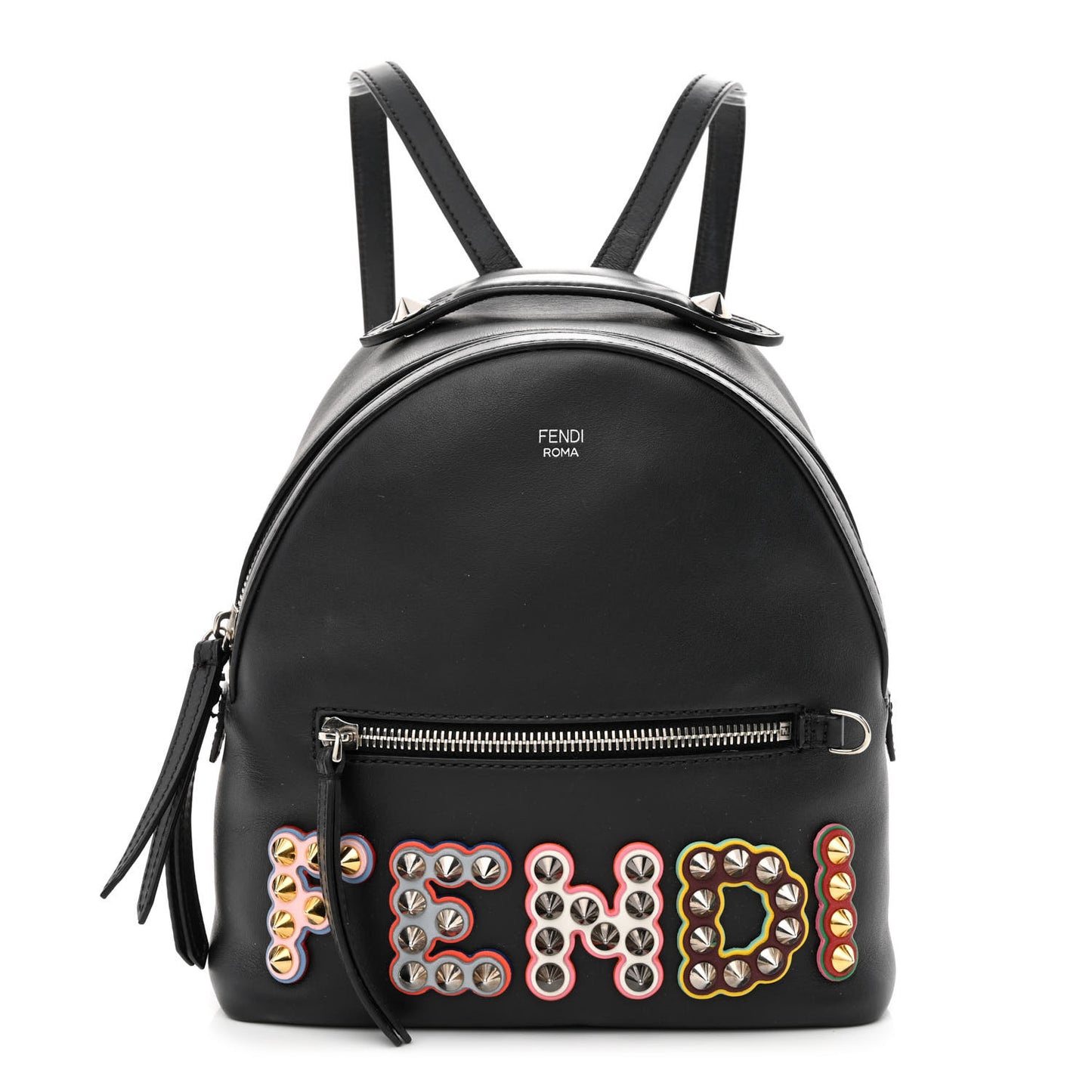 Vitello Century Fun Fair Metal Studded Mini Backpack Black Multicolor