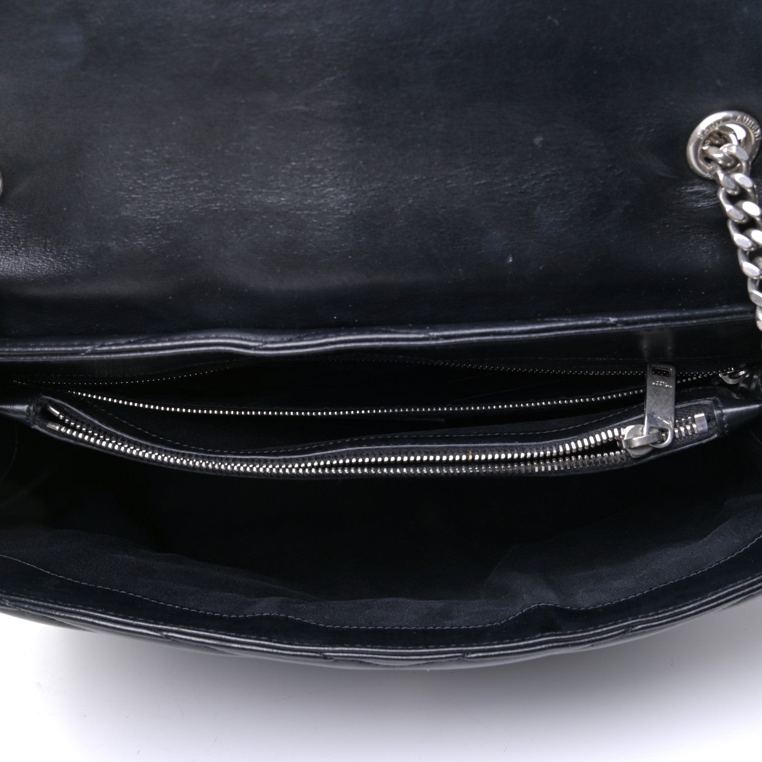 Saint Laurent Calfskin Y Quilted Monogram Large Loulou Chain Satchel Black 4 of 4