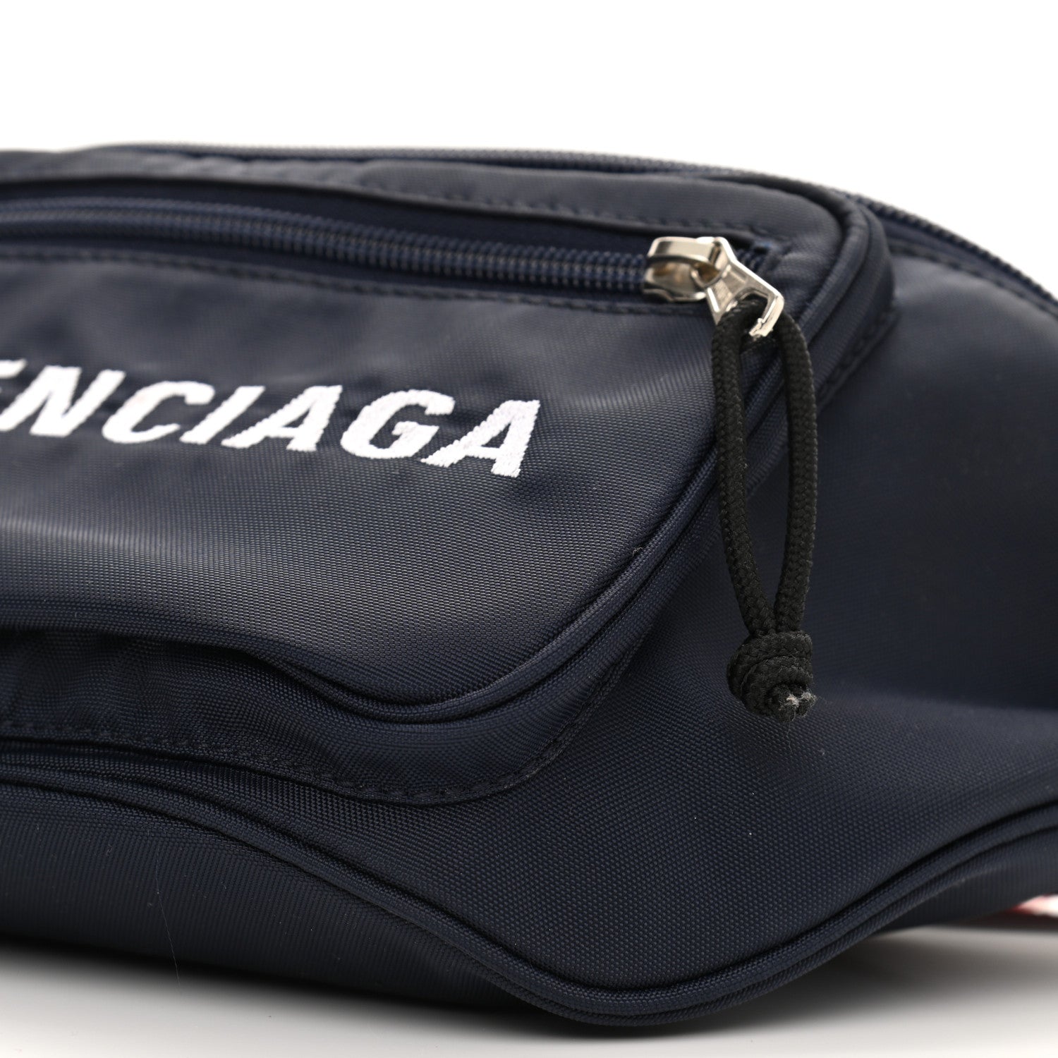 Balenciaga Sport Nylon Logo Embroidered Wheel Beltpack Navy Blue Red 10 of 10