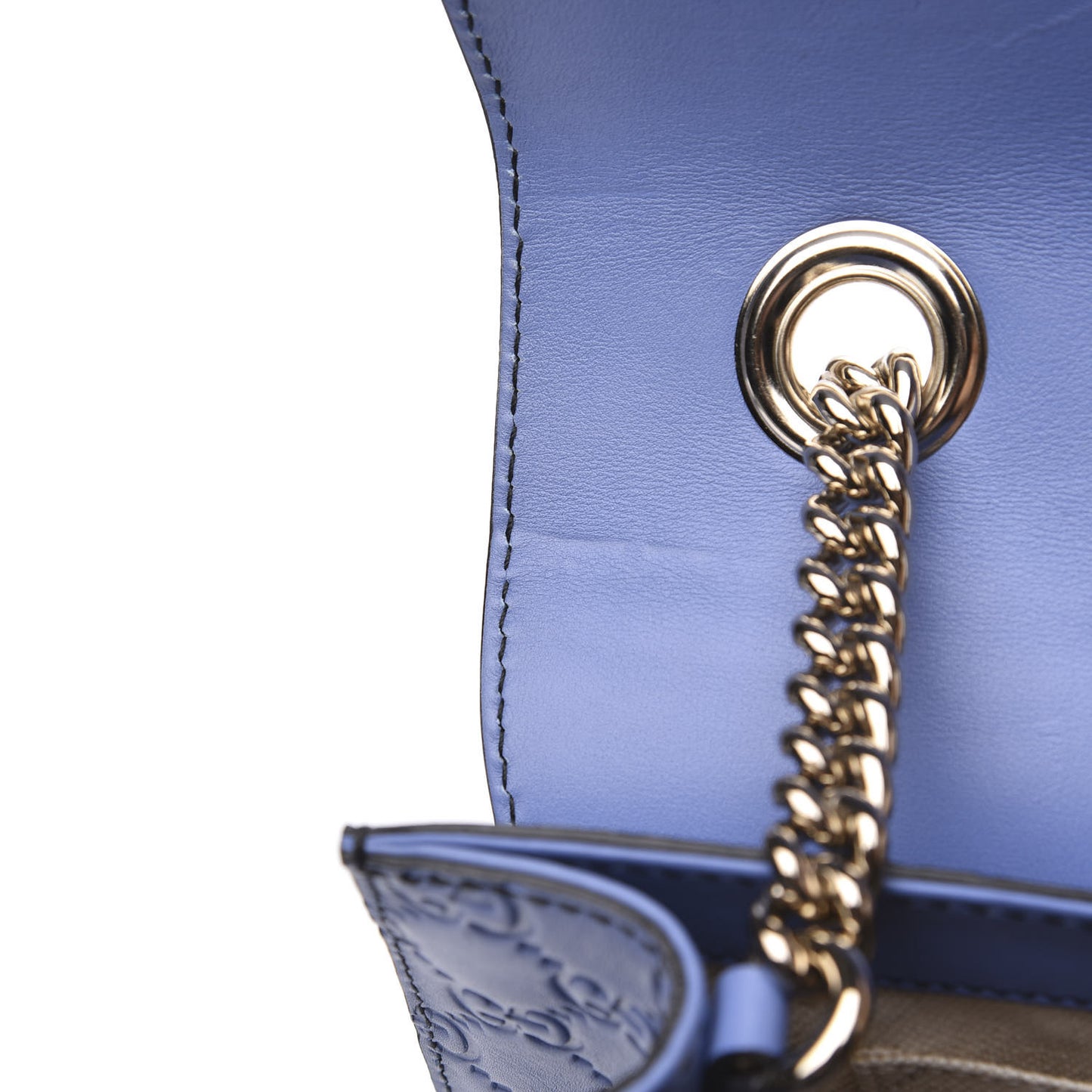 Soft Guccissima Medium Emily Chain Shoulder Bag Mineral Blue