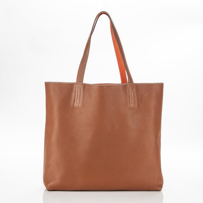 Hermes Taurillon Clemence Double Sens 36 Reversible Tote Gold Orange 6 of 17