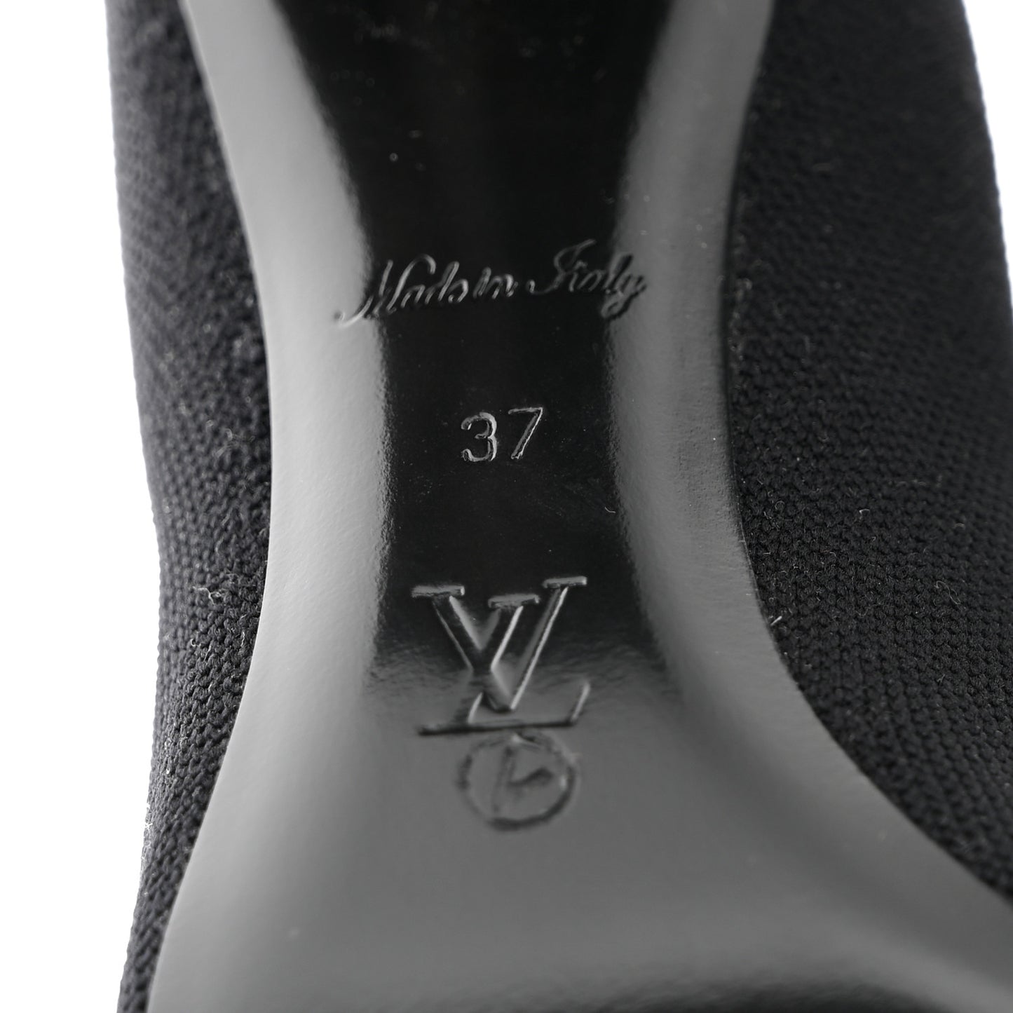 Monogram Stretch Fabric Silhouette Ankle Boots 37 Black