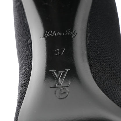 Louis Vuitton Monogram Stretch Fabric Silhouette Ankle Boots 37 Black 7 of 8