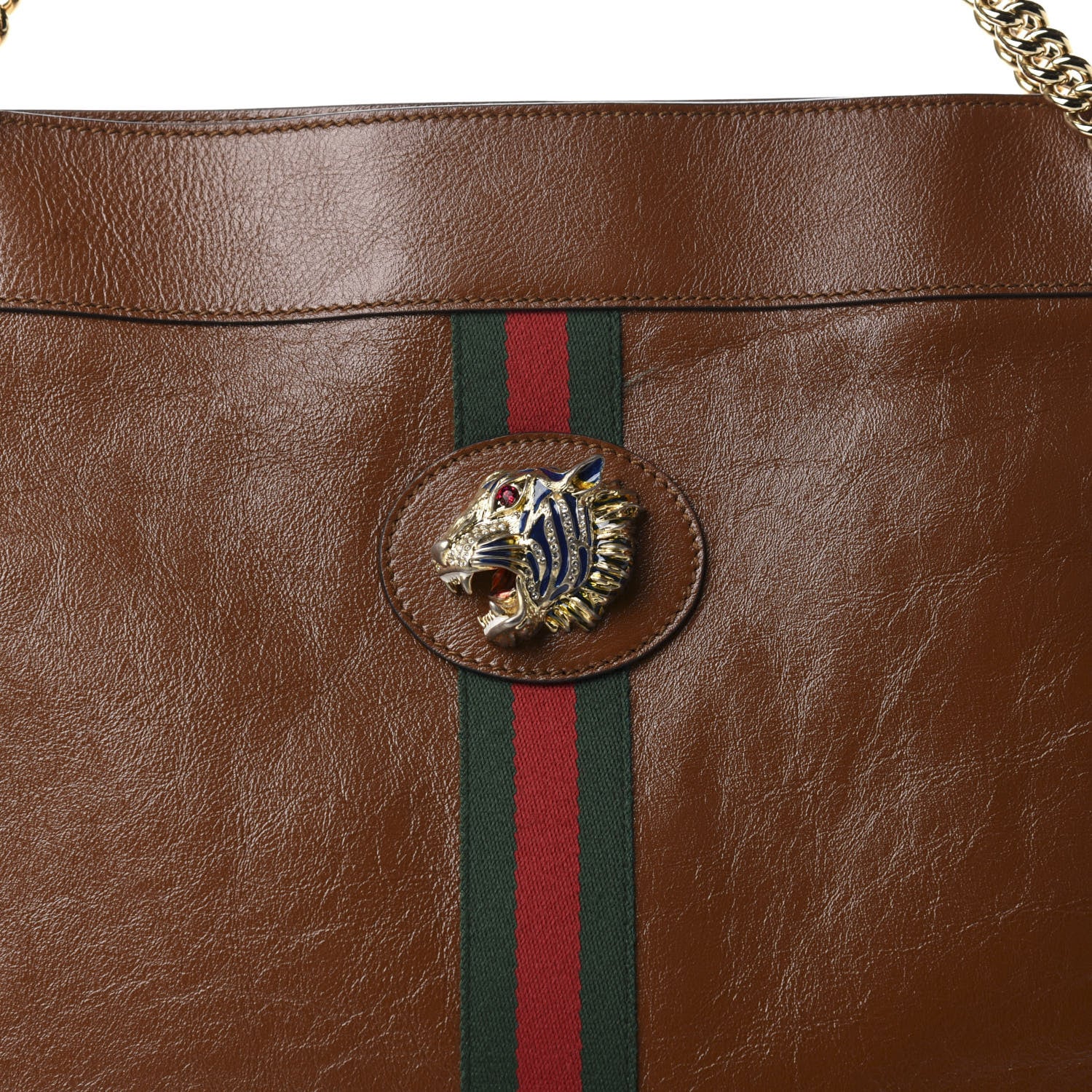 Gucci Calfskin Large Rajah Chain Tote Cuir 10 of 10