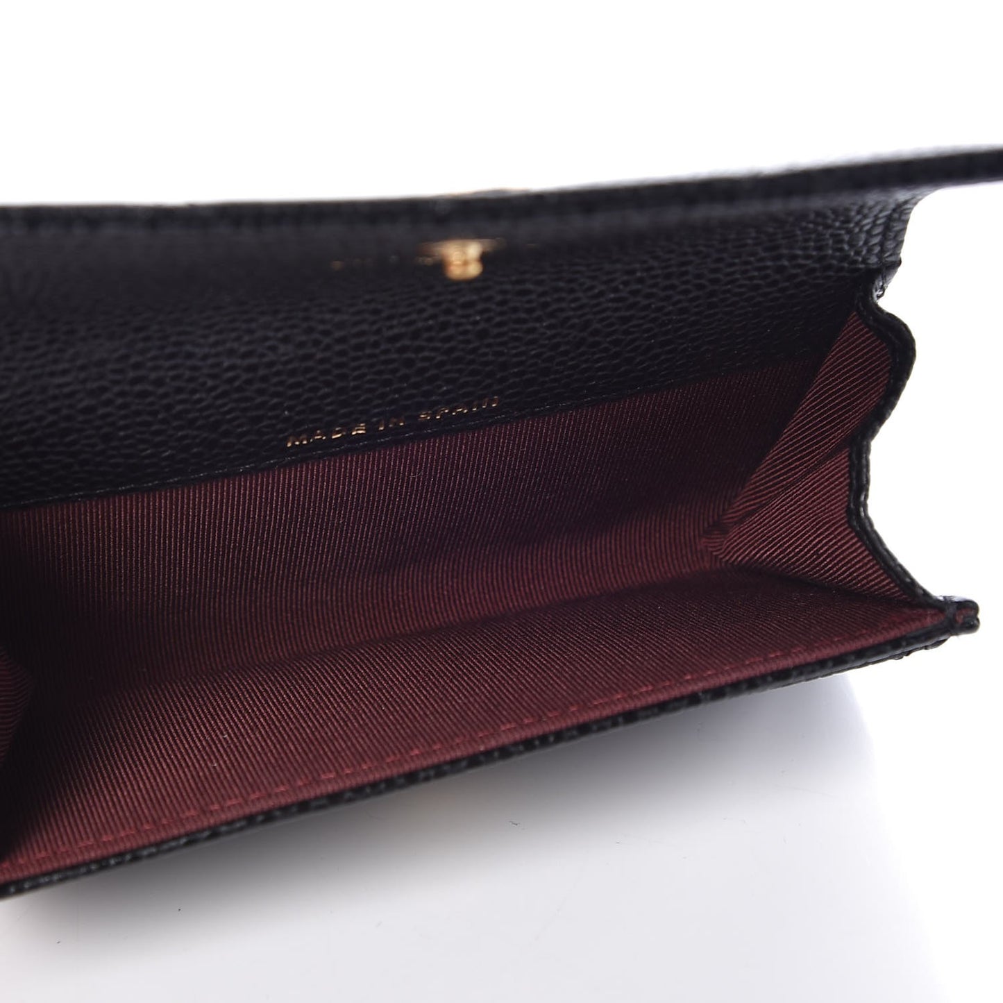 Caviar Quilted Flap Card Holder Black