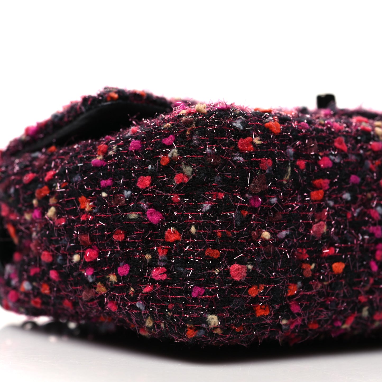 Glittered Tweed Quilted Mini Rectangular Flap Pink Multicolor