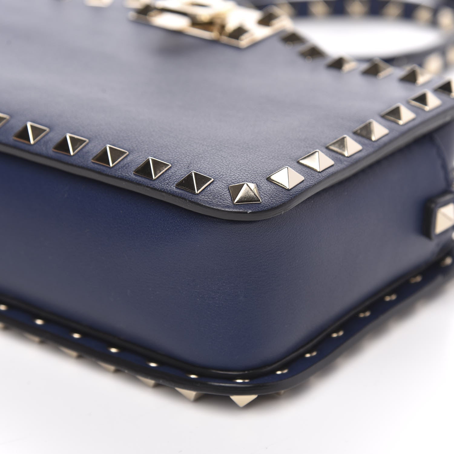 Valentino Garavani Calfskin Rockstud Flip Lock Camera Crossbody Bag Marine 9 of 9