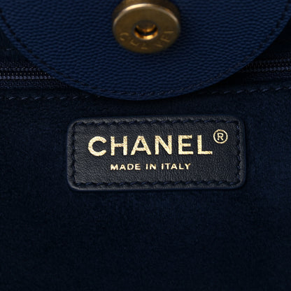 Chanel Caviar Small Studded Deauville Tote Navy 6 of 9
