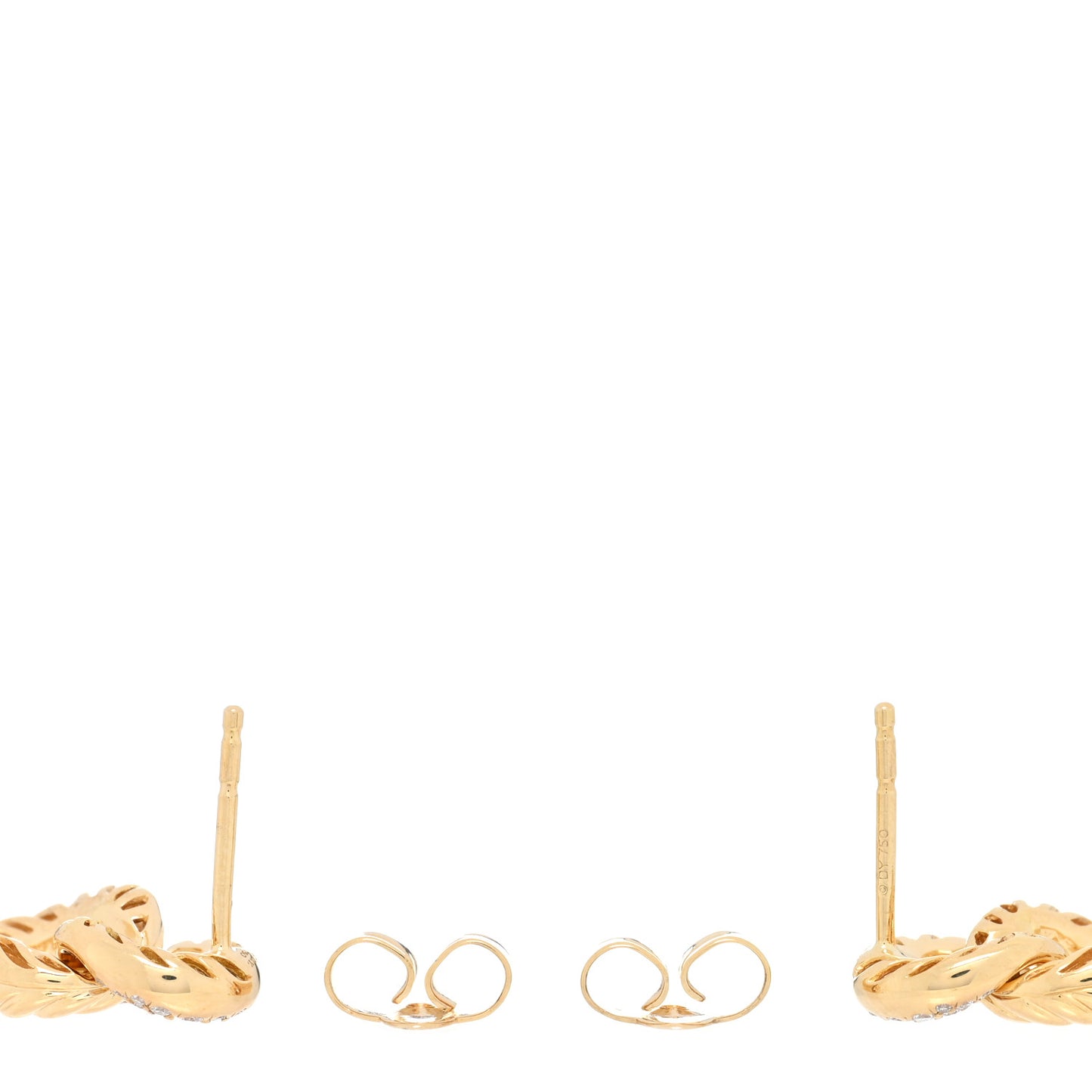 18K Yellow Gold Diamond Extra Small Belmont Curb Link Drop Earrings