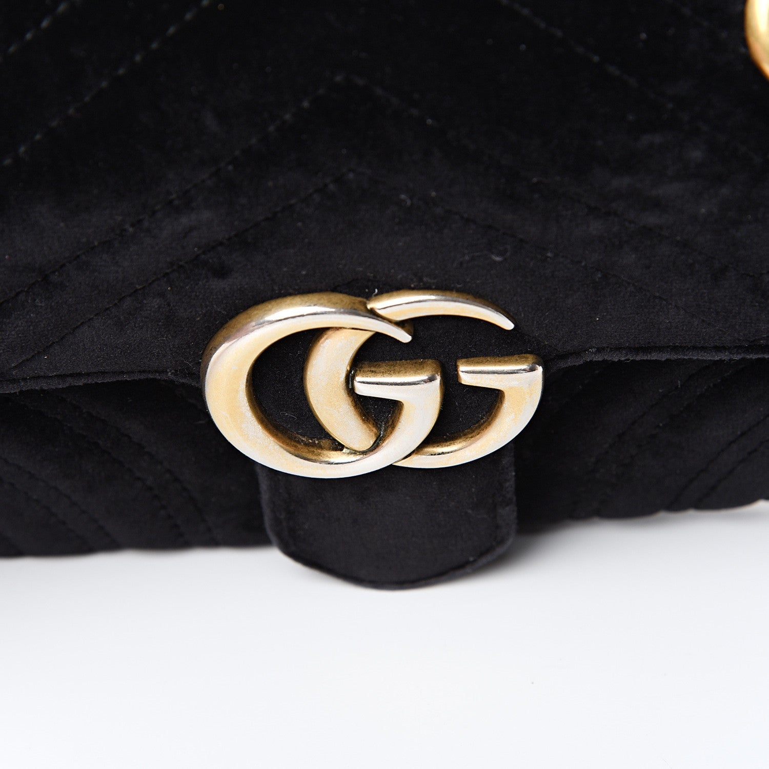 Gucci Velvet Matelasse Mini GG Marmont Shoulder Bag Black 21 of 22
