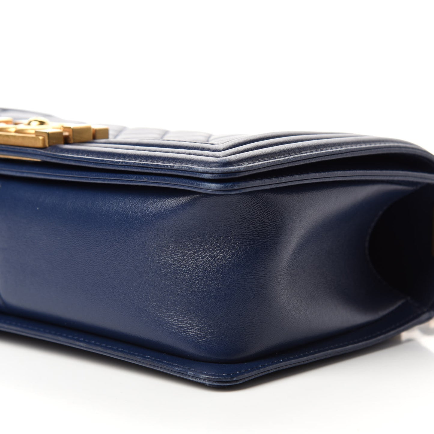 Lambskin Quilted Medium Boy Flap Dark Navy