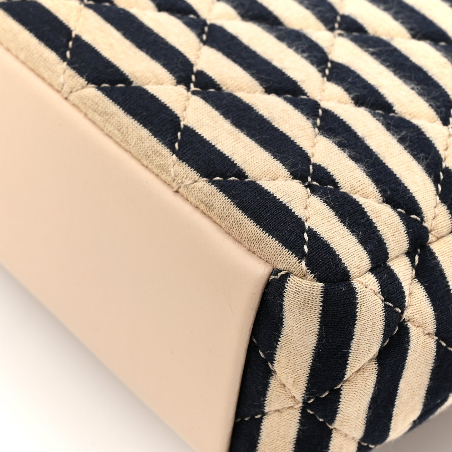 Jersey Quilted Small Coco Sailor Flap Beige Navy