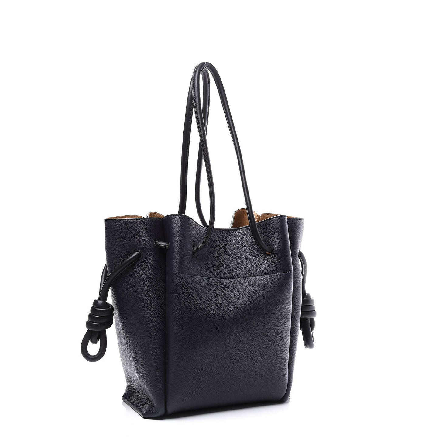 Calfskin Small Flamenco Knot Bag Midnight Blue Black