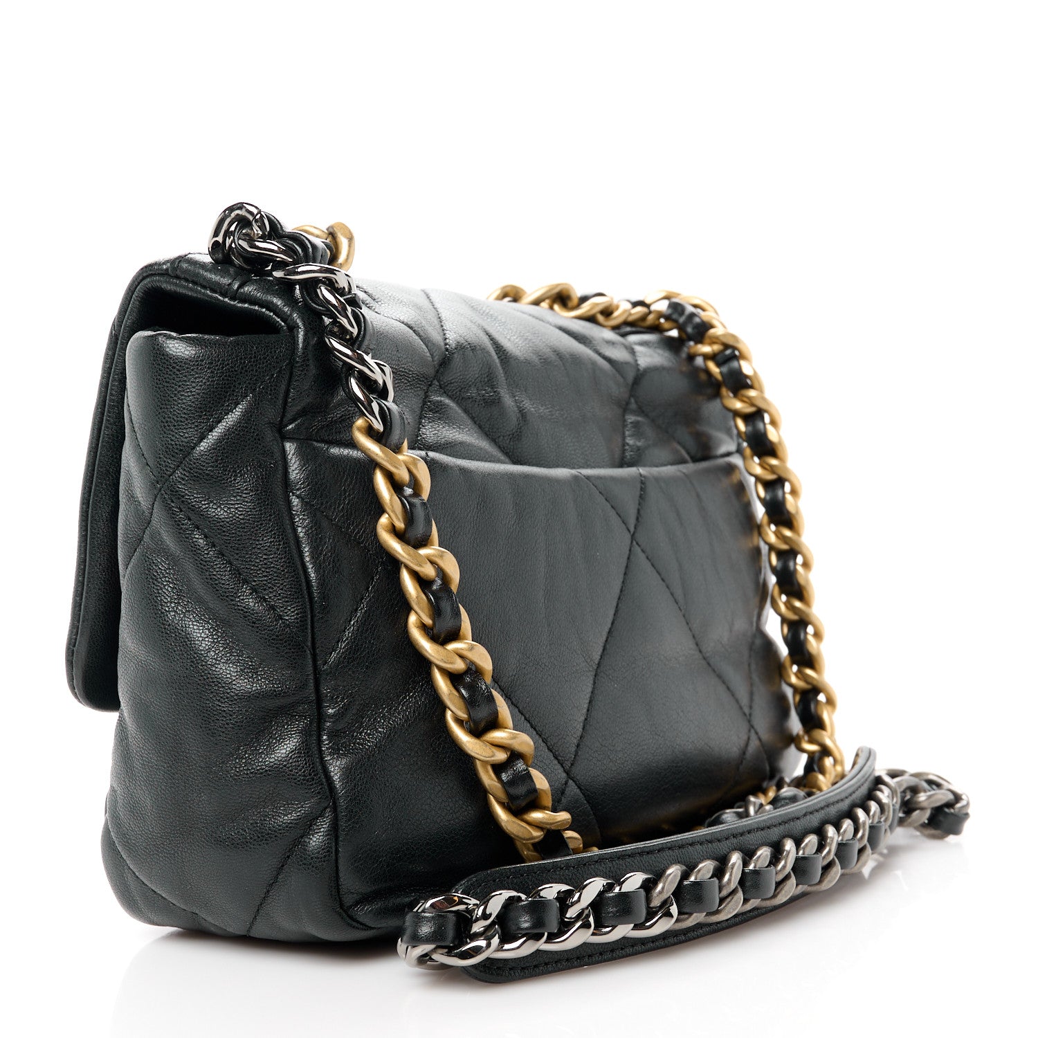 Chanel Goatskin Quilted Medium Chanel 19 Flap Black 3 of 10