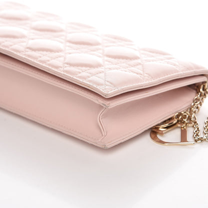 Christian Dior Lambskin Cannage Lady Dior Convertible Clutch Pink 9 of 11