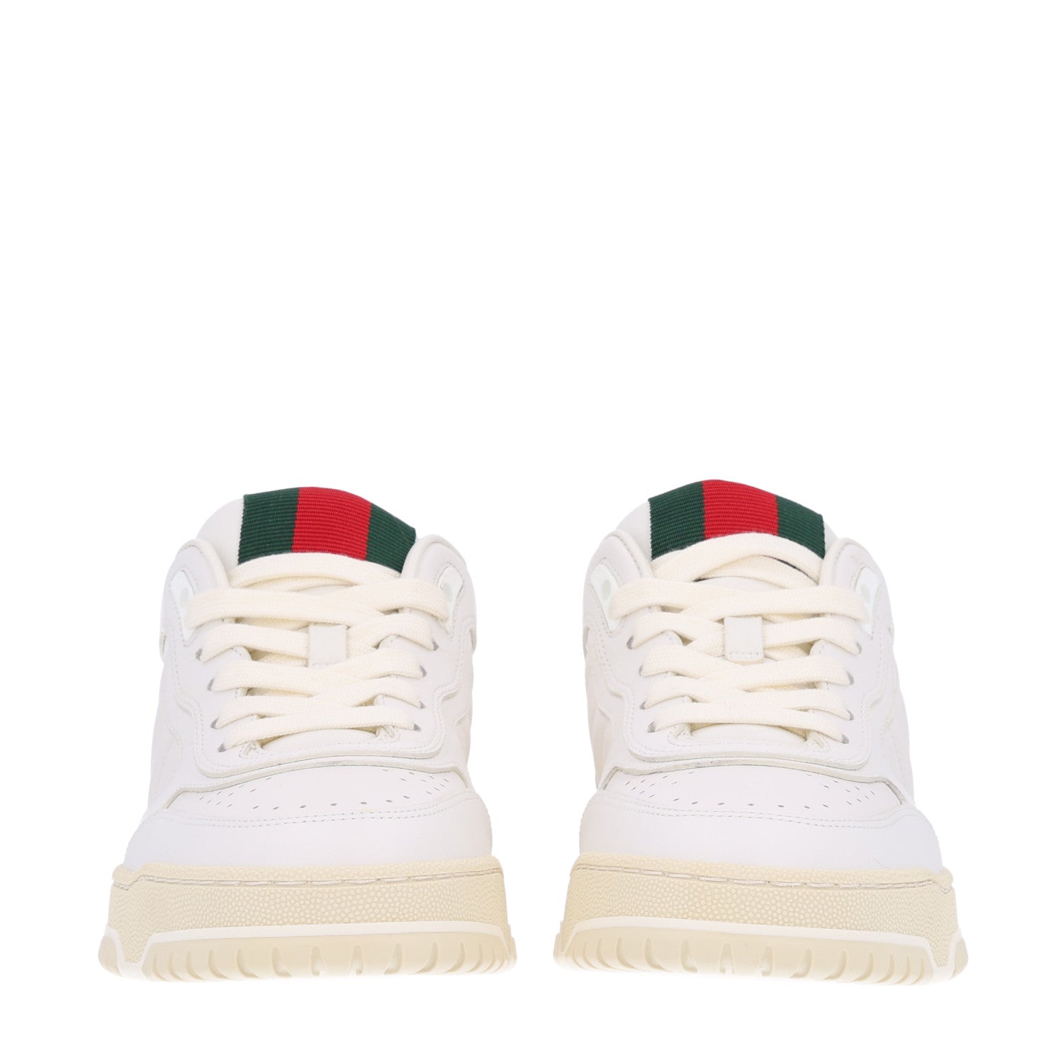 Gucci Calfskin Suede Womens Re-Web Sneakers 38.5 White Red 3 of 10