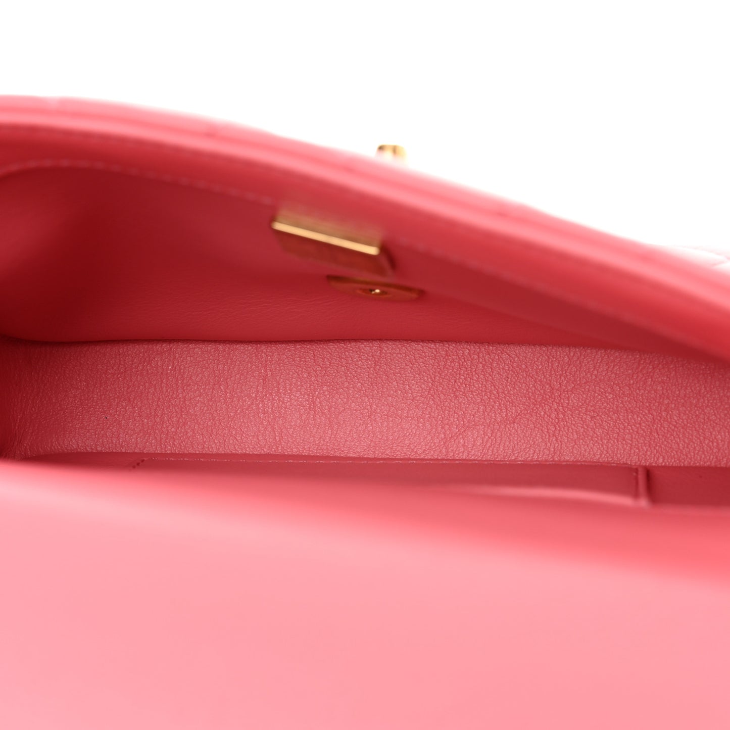 Lambskin Enamel Quilted Pending CC Mini Square Flap Pink