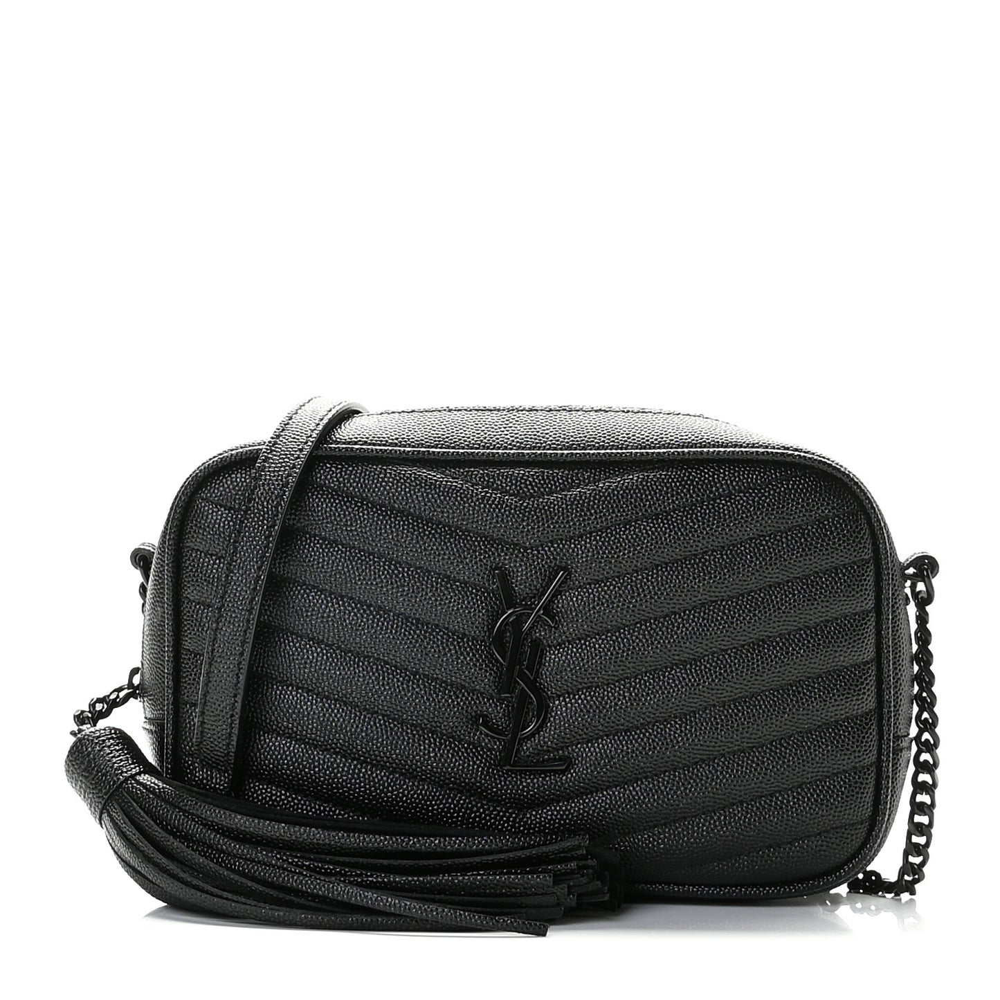 Grain De Poudre Matelasse Monogram Mini Lou Camera Bag Black