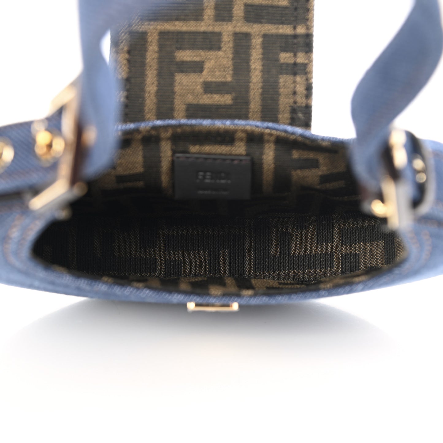 Denim Vitello King Cuoio Mini Cookie Hobo Bag Blue Ebano