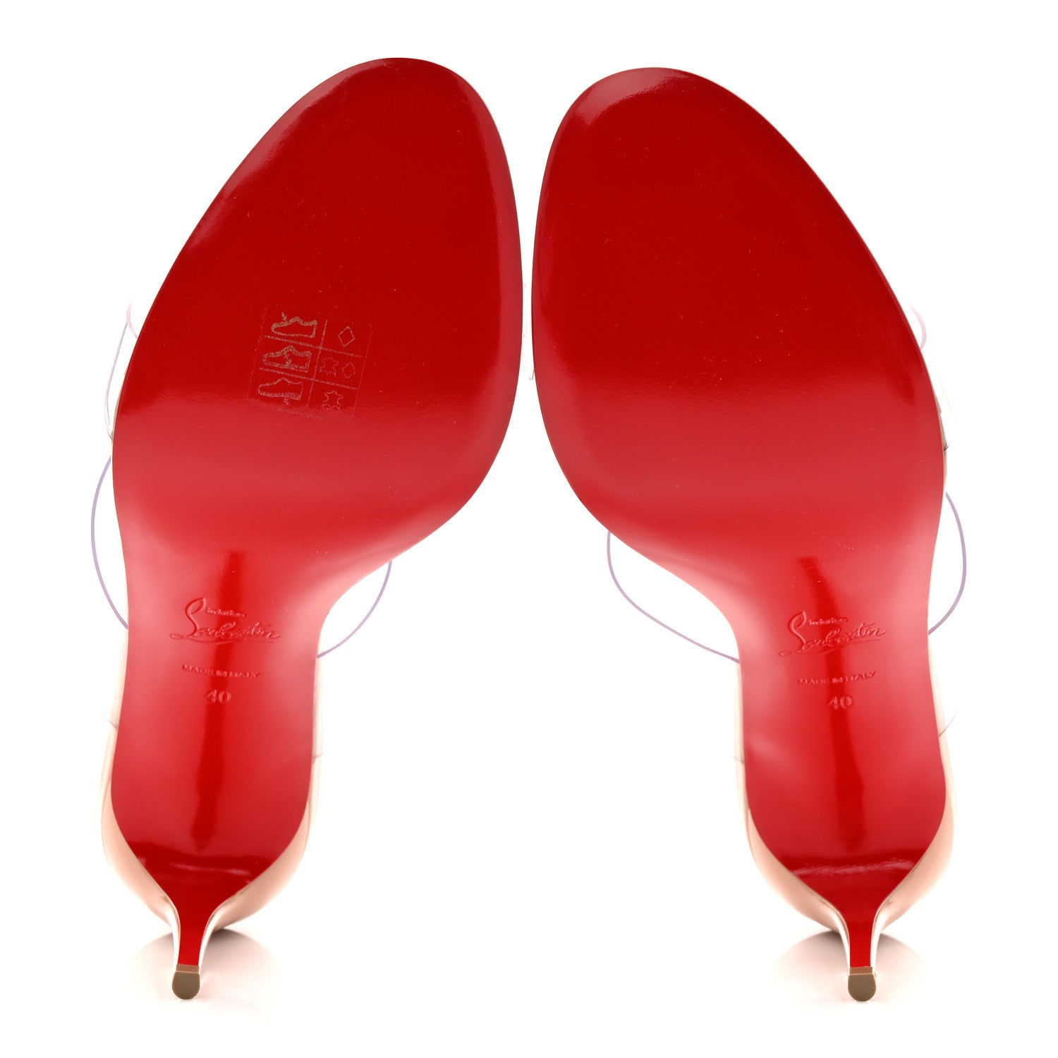 Christian Louboutin Patent PVC Just Nothing 85 Slide Sandals 40 Nude 6 of 9