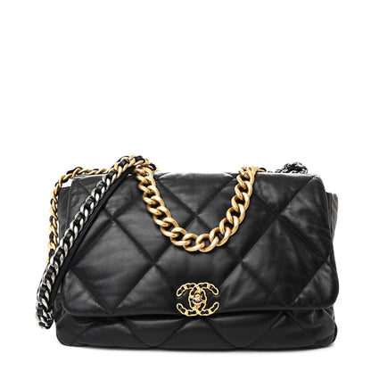 Chanel Lambskin Quilted Maxi Chanel 19 Flap Black 1 of 10