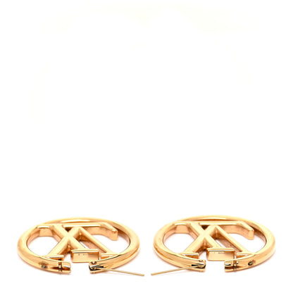 Louis Vuitton Metal Louise Hoop Earrings Gold 3 of 6
