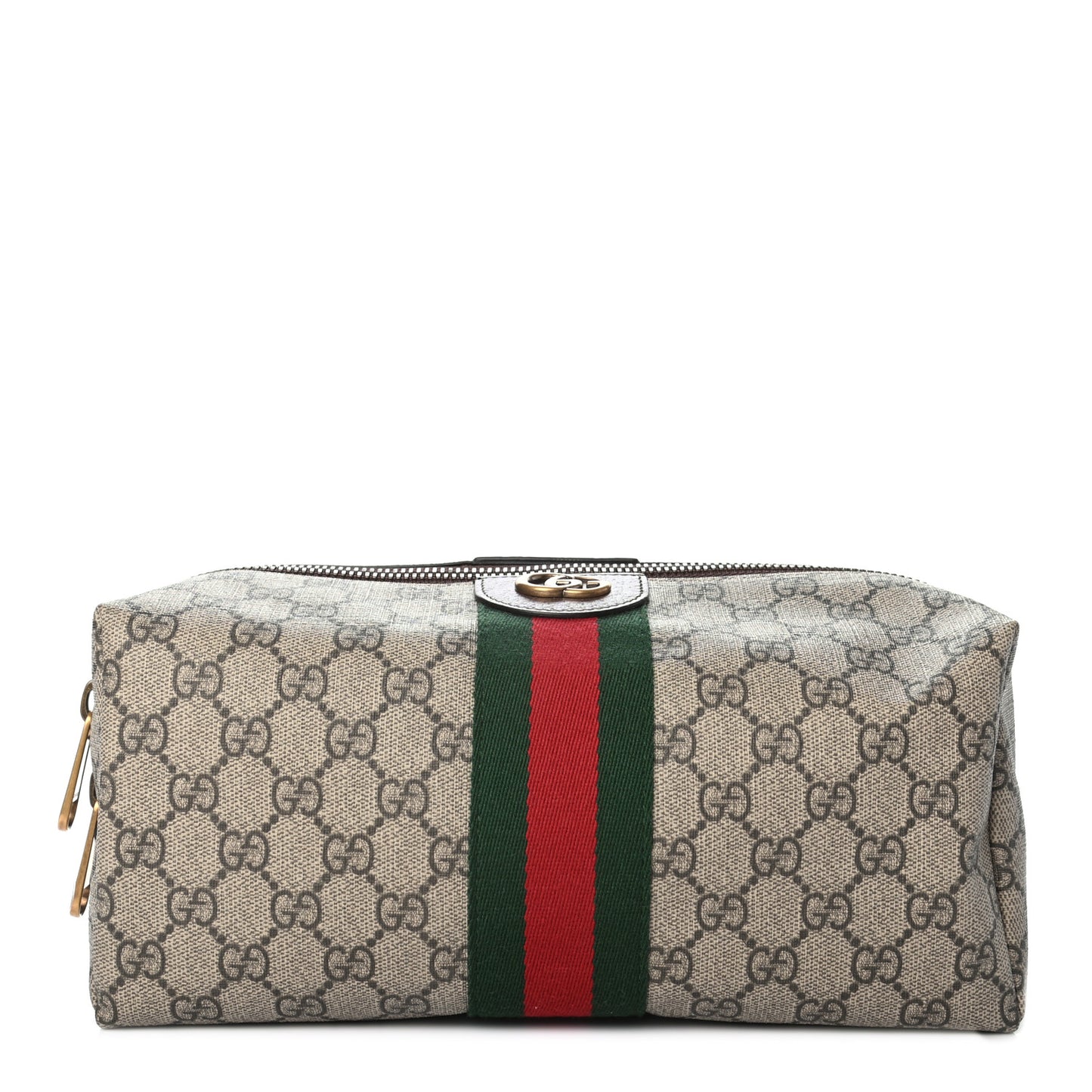 GG Supreme Monogram Web Ophidia Toiletry Case Beige