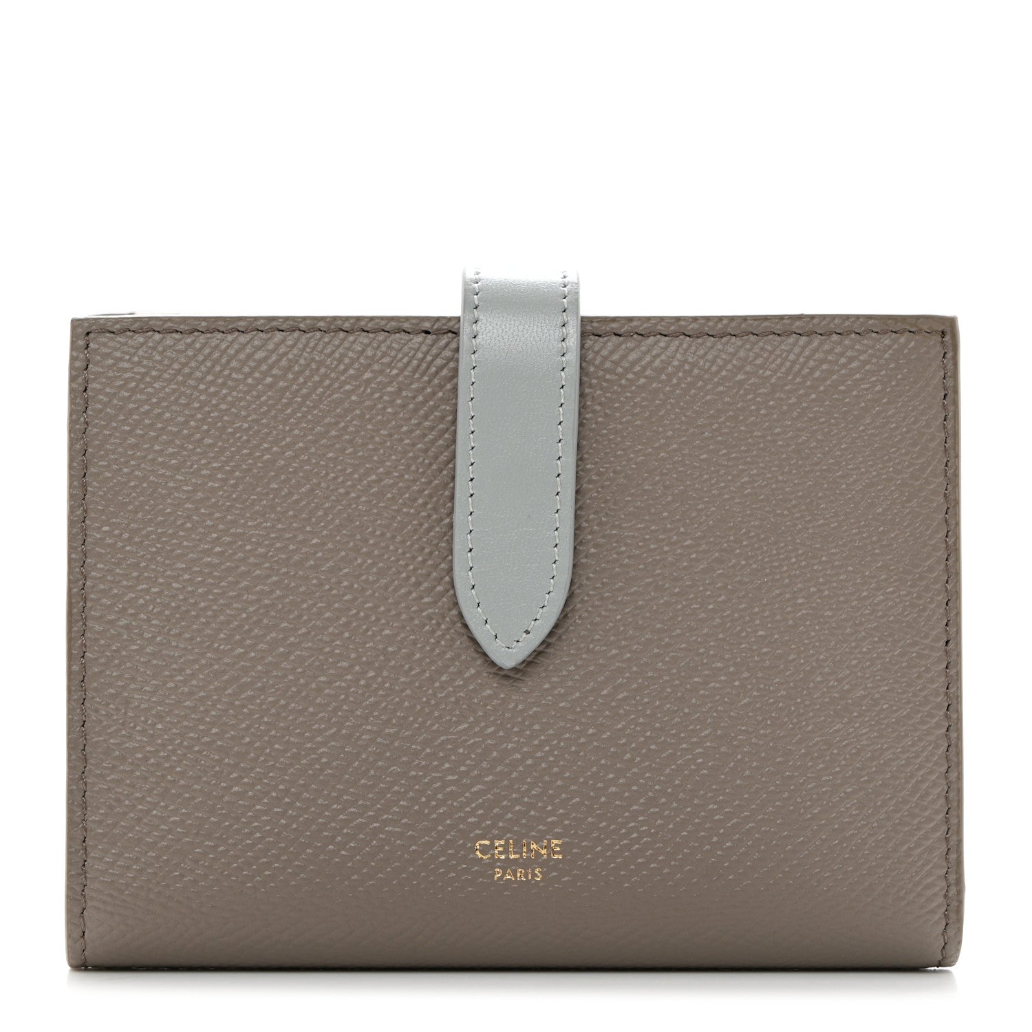 Celine Grained Calfskin Small Multifunction Strap Wallet Pebble Mineral 1 of 8