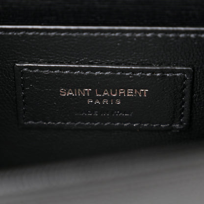 Saint Laurent Grain De Poudre Small Monogram Monochrome Kate Satchel Black 6 of 9