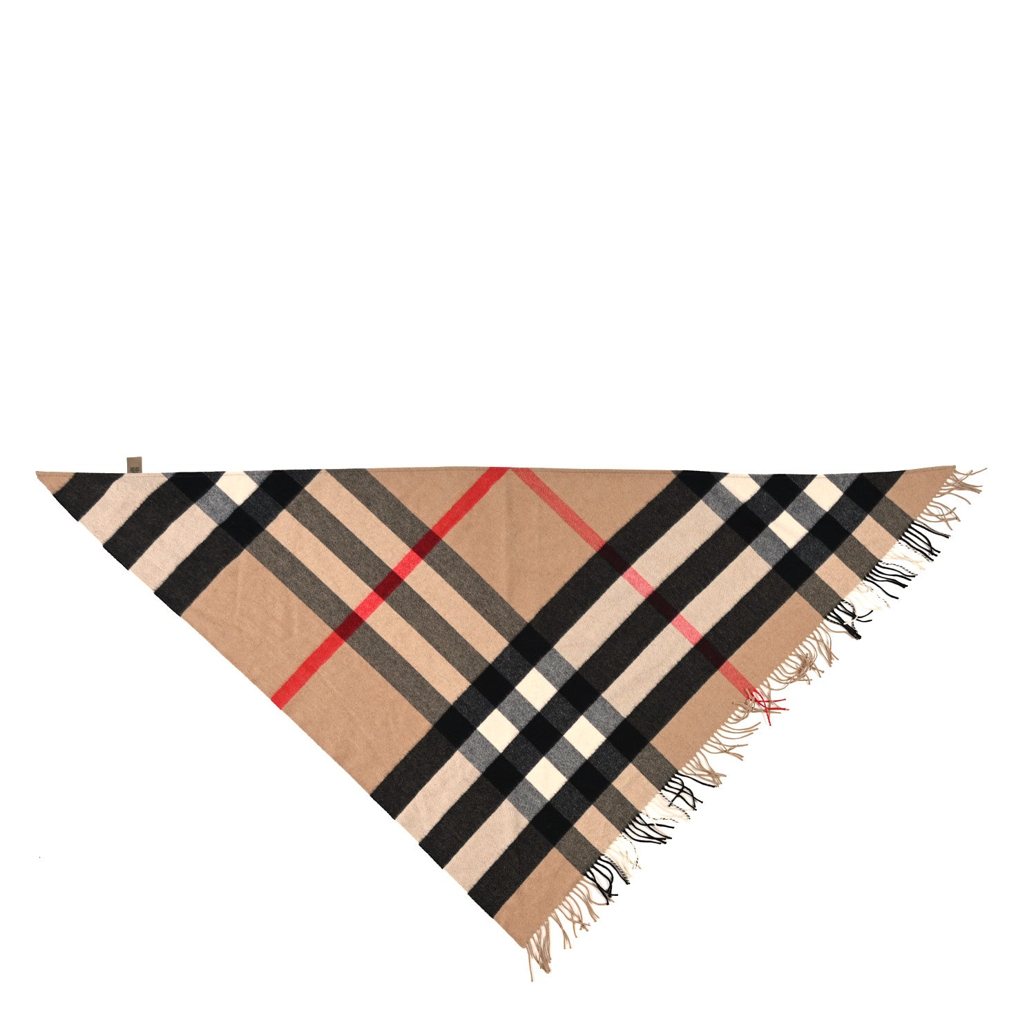 Burberry Cashmere Half Mega Check Bandana Scarf Camel 1 of 3