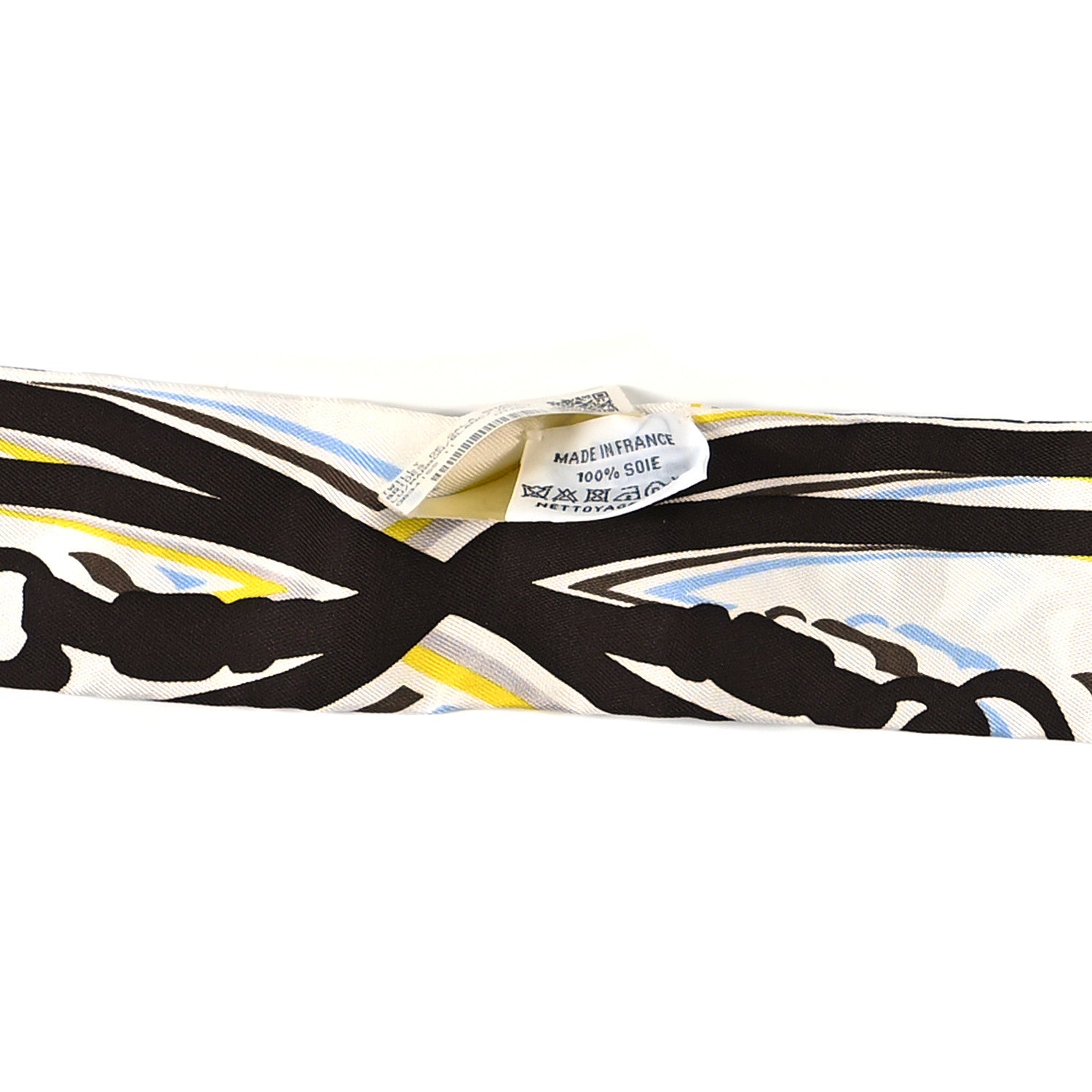 Hermes Silk Brides De Gala Shadow Twilly Marron White Jaune 4 of 4